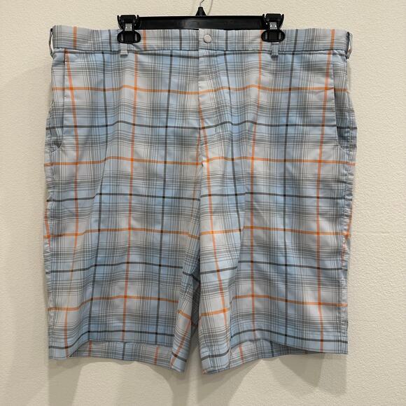Nike Men's Blue Plaid Golf Shorts Size 42 Dri-Fit Performance Polyester Outdoor - Picture 1 of 6